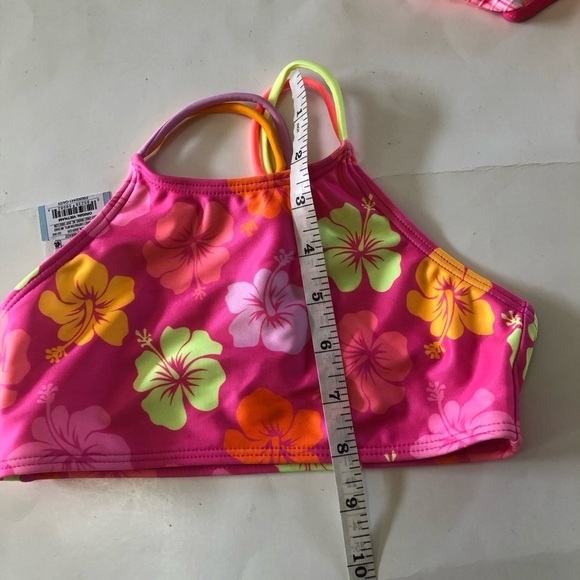 Bundle 3 Pc Cat & Jack Art Class Pink Floral Bikini Set with Skirt Coverup S 6/7 - Picture 4 of 13